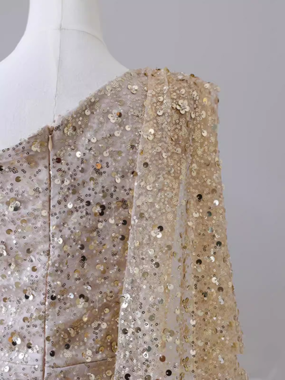 Sexy Meerjungfrau Pailletten One-Shoulder Abendkleid mit Schlitz P522