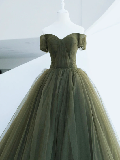Beautiful Ball Gown Sweet 16 Dress Green Tulle Long Party Dress P623   PreppyDress