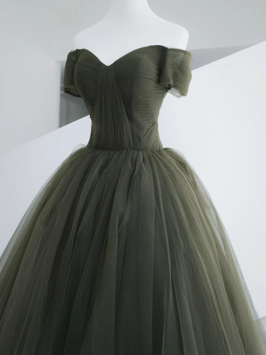 Beautiful Ball Gown Sweet 16 Dress Green Tulle Long Party Dress P623