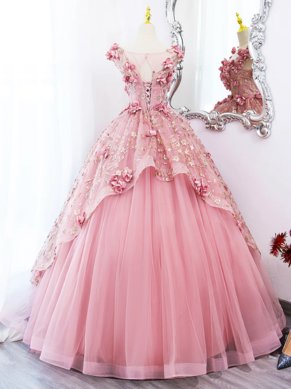 Wunderschönes Ballkleid Sweet 16 Kleid mit Blumen P616
