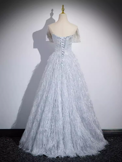 Une robe de soirée sans manches à épaules dénudées pour bal de fin d'année P776
