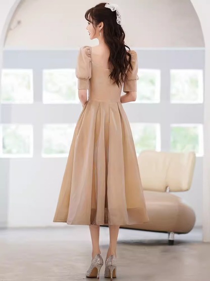 Sexy A Line Square Party Dress Knee Length Prom Dress P865