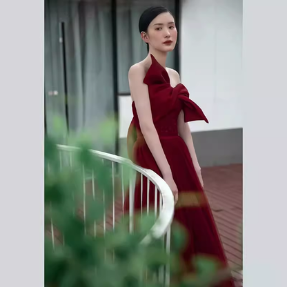 Sexy A-Linien Partykleider Trägerlos Rote Ballkleider P951