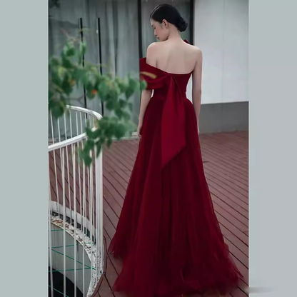 Sexy A-Linien Partykleider Trägerlos Rote Ballkleider P951