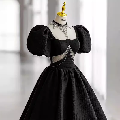 Princess Ball Gown Black Lace Long Prom Dress P1055 – PreppyDress