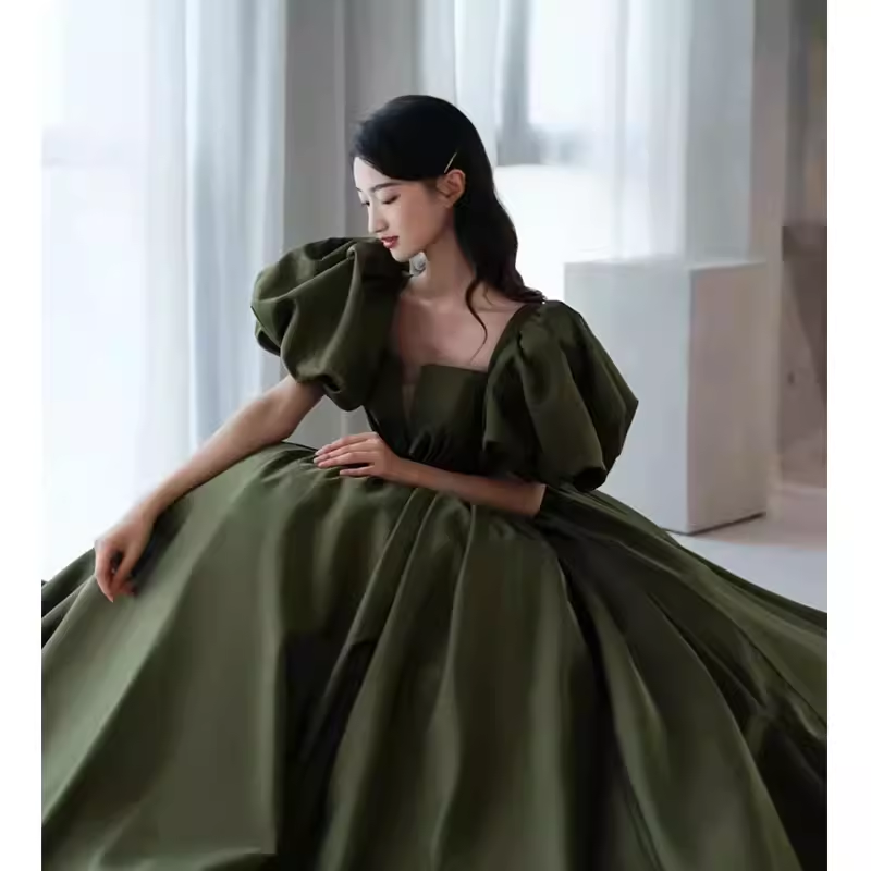 Modest A line Short Sleeves Long Senior Green Prom Dress Formal Dress PreppyDress Modest A line Short Sleeves Long Senior Green Prom Dress Formal Dress PreppyDress