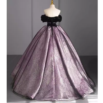 Ballkleid Sweet 16 Kleid schulterfrei Satin Lila Sweet 16 Kleider P1327