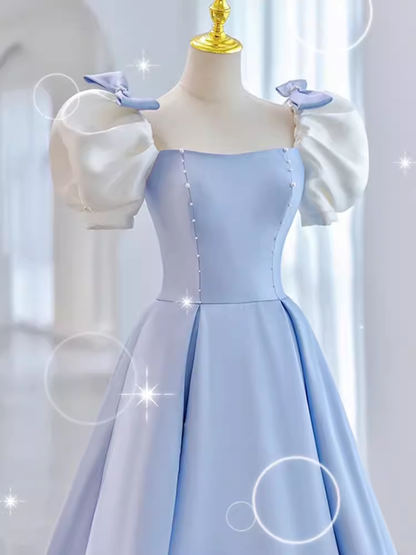 princess polly baby blue dress Beautiful Simple Off Shoulder Blue Evening Gown, Blue Prom Dress –  Cutedressy main image 0