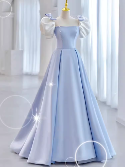 open lace back dress Modest Short-Sleeve Long Mermaid Prom Dress main image 0