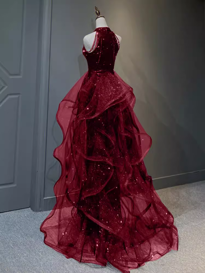 open lace back dress Red Split Prom Dresses,V Neck Chiffon Evening Dresses, Sexy Party Gown open lace back dress Red Split Prom Dresses,V Neck Chiffon Evening Dresses, Sexy Party Gown