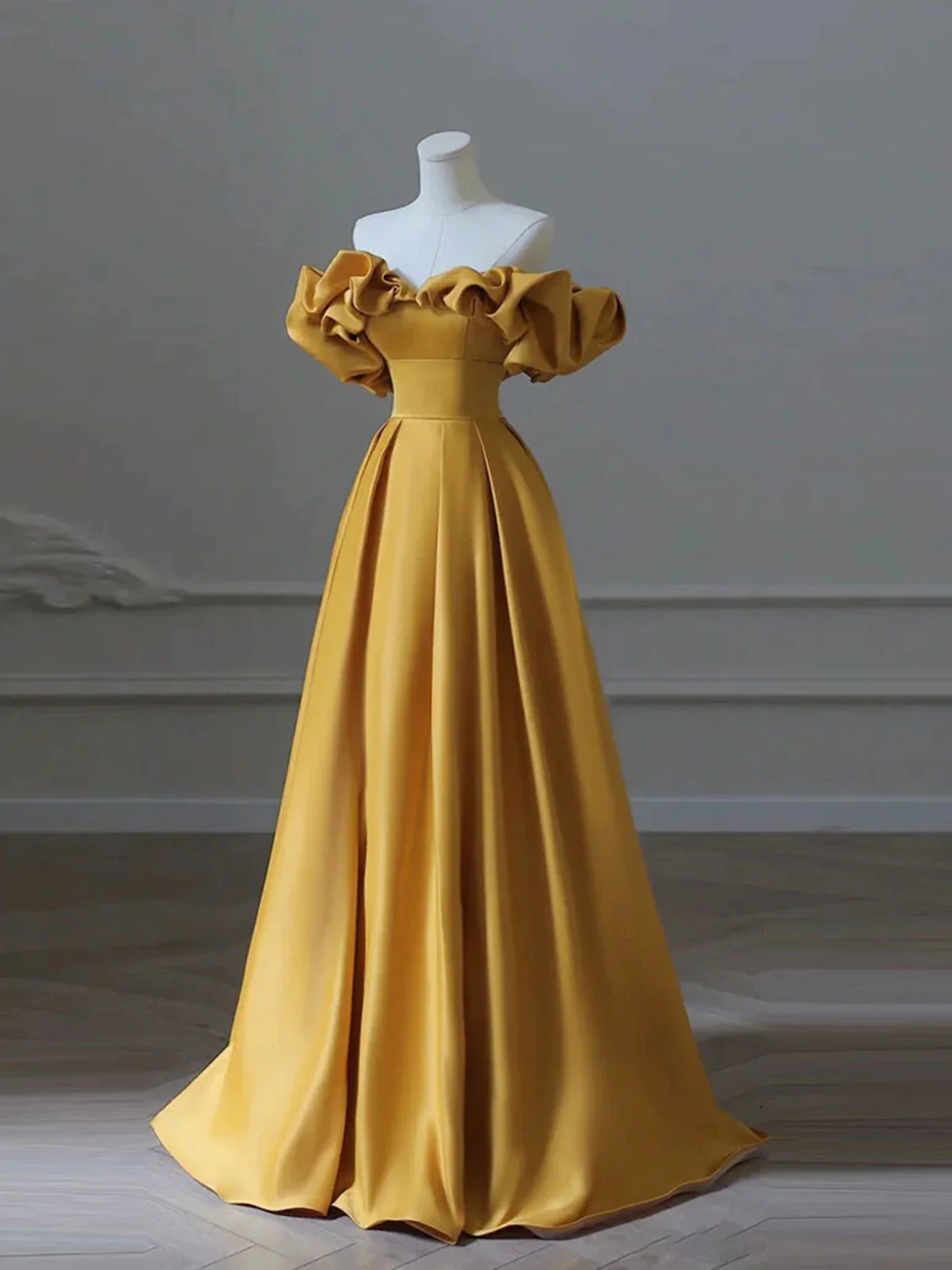 Yellow Off Shoulder Long Formal Evening Dresses Prom Dress P2205 – PreppyDress