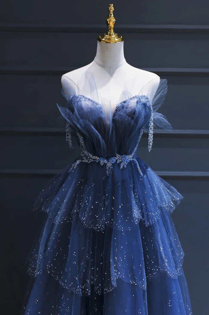 Red A Line Senior Prom Dress Tulle Evening Party Dress gh2827