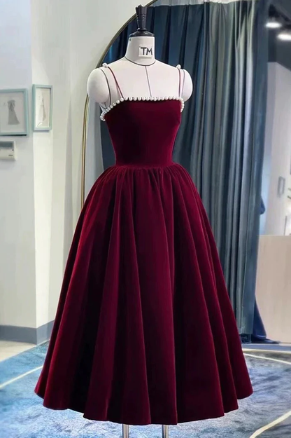 Robe de bal en velours avec fines bretelles P2233