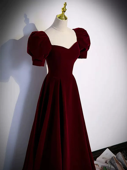 Cute Short Sleeves Burgundy Long Prom Dresses P2234 – PreppyDress