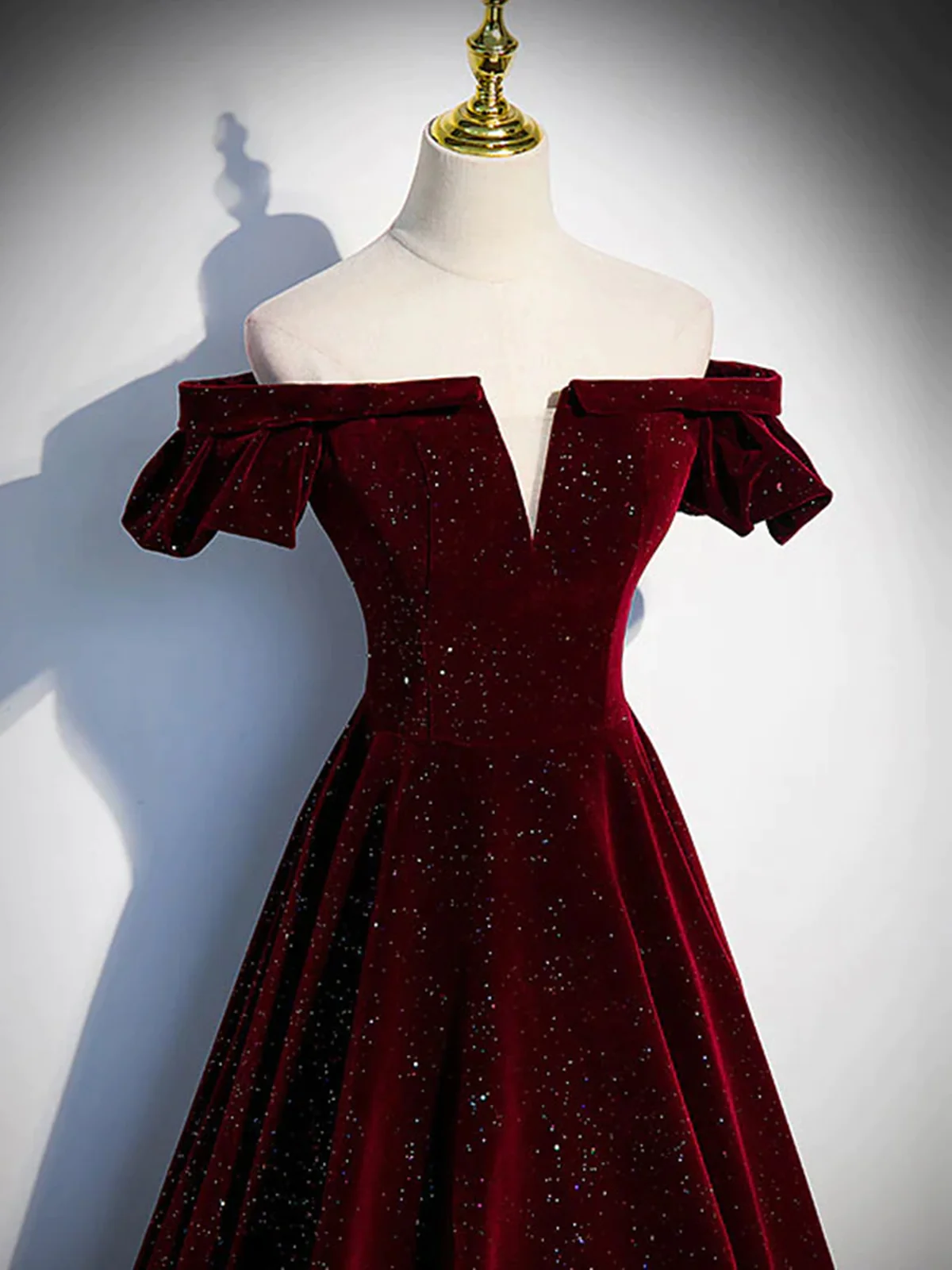 Shiny Off the Shoulder Burgundy Long Prom Dresses P2239 PreppyDress Shiny Off the Shoulder Burgundy Long Prom Dresses P2239 PreppyDress