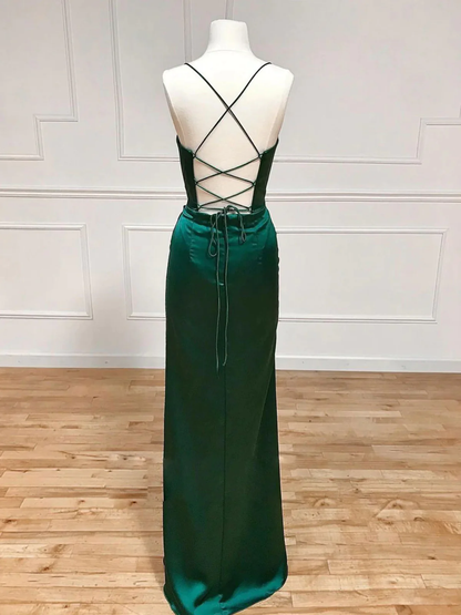 Grünes Meerjungfrauen-Abendkleid mit Herzausschnitt P2240
