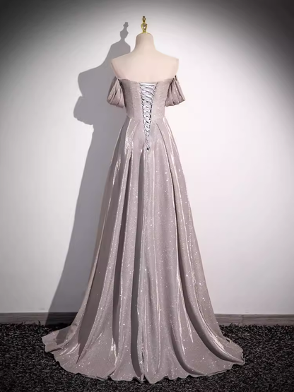 Hübsches A-Linien-Abendkleid mit eckigem Ausschnitt, ärmellos, langes Abendkleid, pinke Ballkleider PD0055