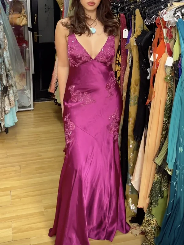 A-line Green Satin Spaghetti Straps Evening Prom Dress main image 0