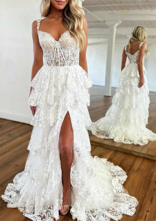 Robe de bal longue bleu marine en tulle et paillettes avec col bustier et coupe trapèze P631
