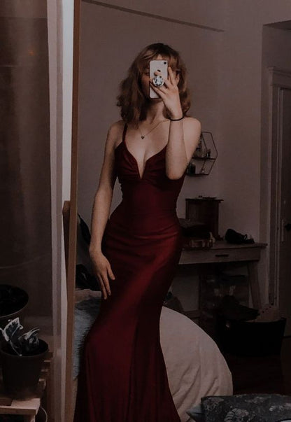 Robes de bal sirène modestes bordeaux pour le 22e anniversaire P412
