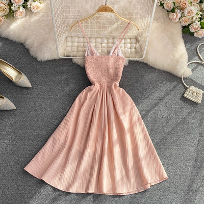 Süßes A-Linien-Kleid mit V-Ausschnitt, modisches Kleid P344