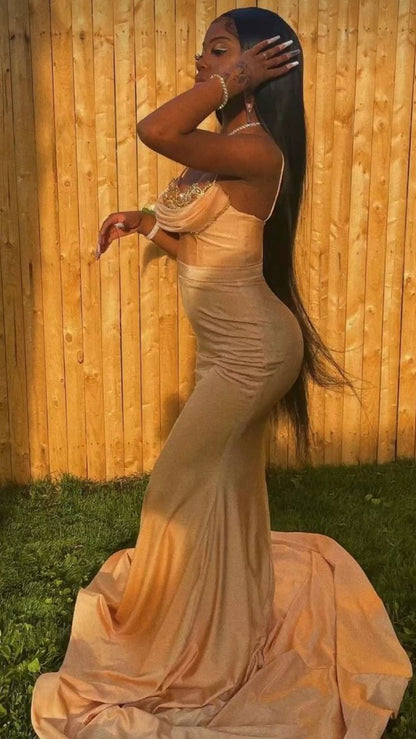 Träger Abiballkleider Perlen Mieder Glitzerndes Abschlussballkleid Geburtstagsoutfits P376