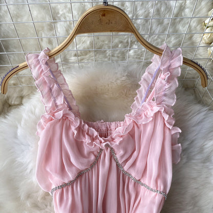 Pinkes A-linienförmiges Modekleid P271