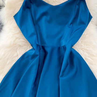 Simple V-neck Long Dresses, A-line Spaghetti Straps Party Dresses P277