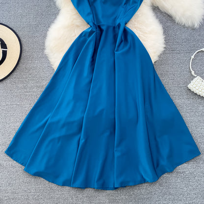 Simple V-neck Long Dresses, A-line Spaghetti Straps Party Dresses P277