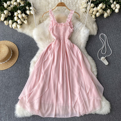 Pinkes A-linienförmiges Modekleid P271