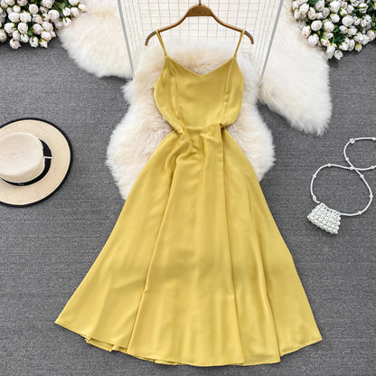 Simple V-neck Long Dresses, A-line Spaghetti Straps Party Dresses P277