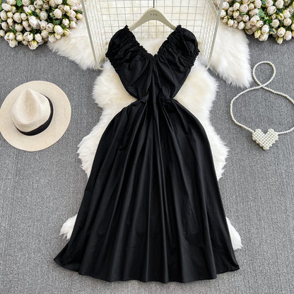 Jolie robe col en V, robe mode P263