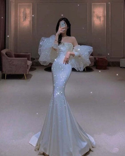 Robe de soirée longue sirène Robe de soirée charmante Tenues d'anniversaire P381