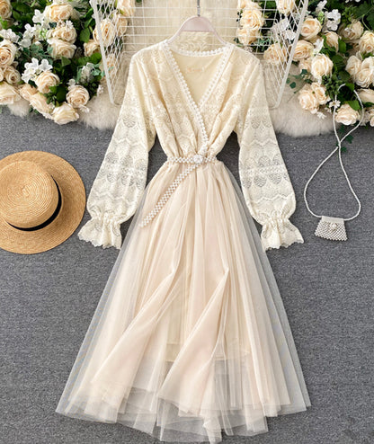 Süßes Spitzen Maxikleid Modekleid P315