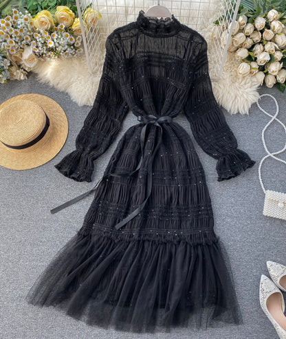 Robe Unique en Tulle à Manches Longues Robe Tendance P322