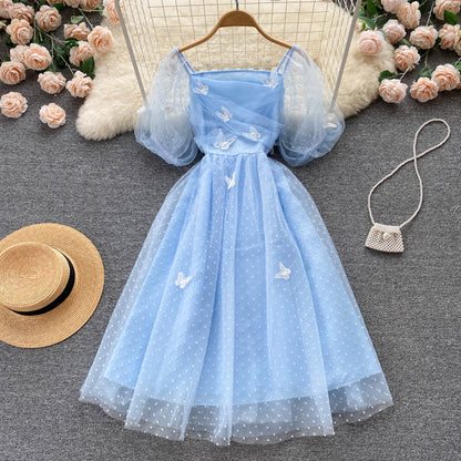 Mignonne Robe Courte en Tulle et Dentelle pour Fille P317