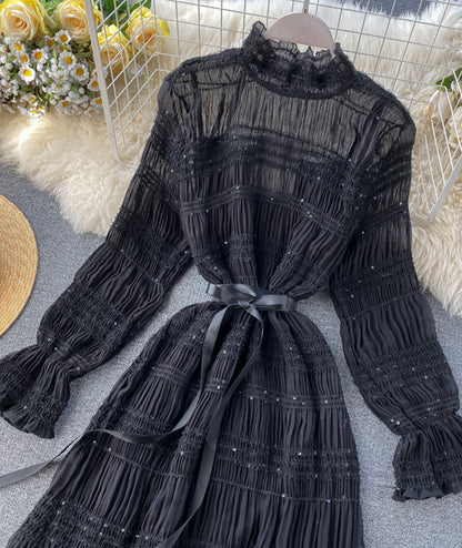 Robe Unique en Tulle à Manches Longues Robe Tendance P322