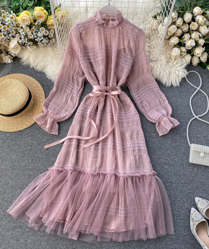 Robe Unique en Tulle à Manches Longues Robe Tendance P322
