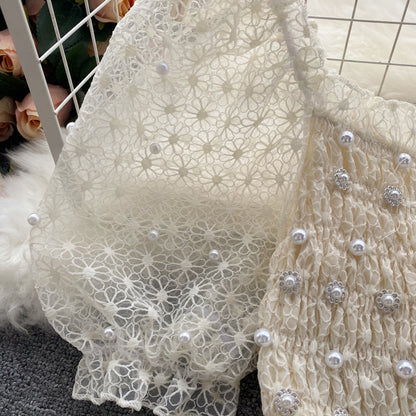 Niedliches Spitzen-Kurz-Kleid Modisches Kleid P312