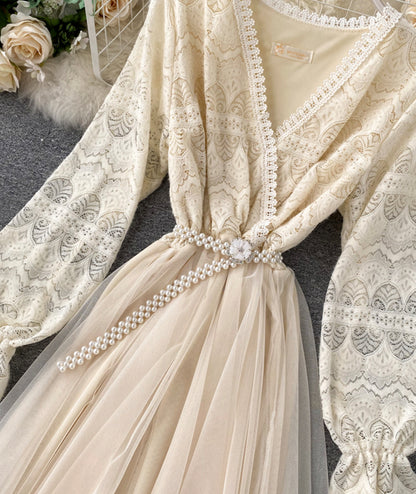 Süßes Spitzen Maxikleid Modekleid P315