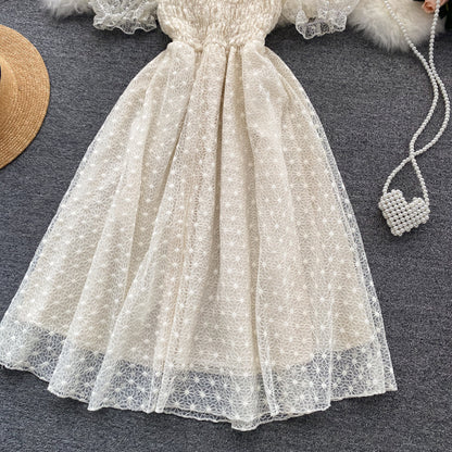 Niedliches Spitzen-Kurz-Kleid Modisches Kleid P312