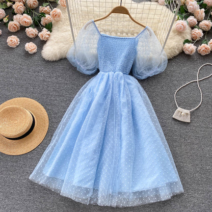 Mignonne Robe Courte en Tulle et Dentelle pour Fille P317
