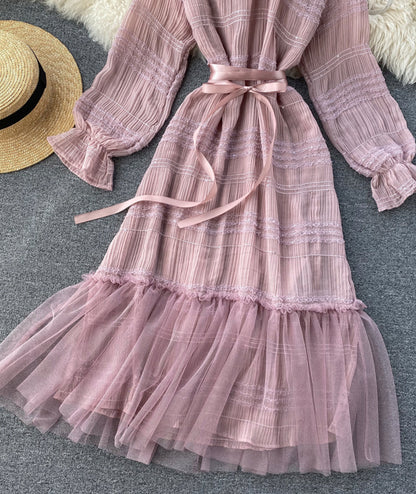 Robe Unique en Tulle à Manches Longues Robe Tendance P322