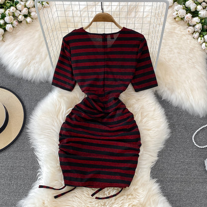Sexy V-Ausschnitt kurzes Kleid modisches Kleid P295