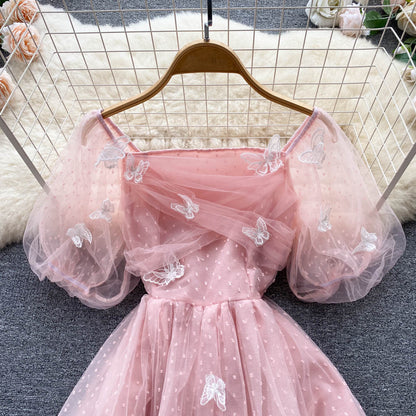 Mignonne Robe Courte en Tulle et Dentelle pour Fille P317