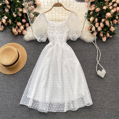 Niedliches Spitzen-Kurz-Kleid Modisches Kleid P312