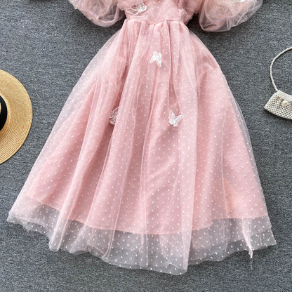 Mignonne Robe Courte en Tulle et Dentelle pour Fille P317