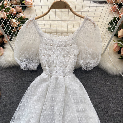 Niedliches Spitzen-Kurz-Kleid Modisches Kleid P312