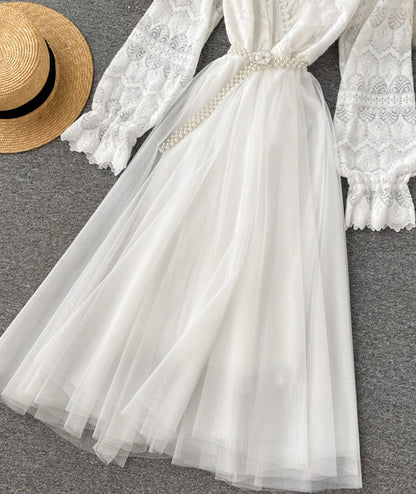 Süßes Spitzen Maxikleid Modekleid P315