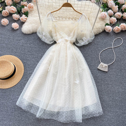 Mignonne Robe Courte en Tulle et Dentelle pour Fille P317